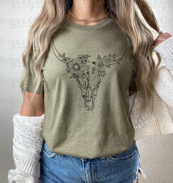 Western bull Skull Tee