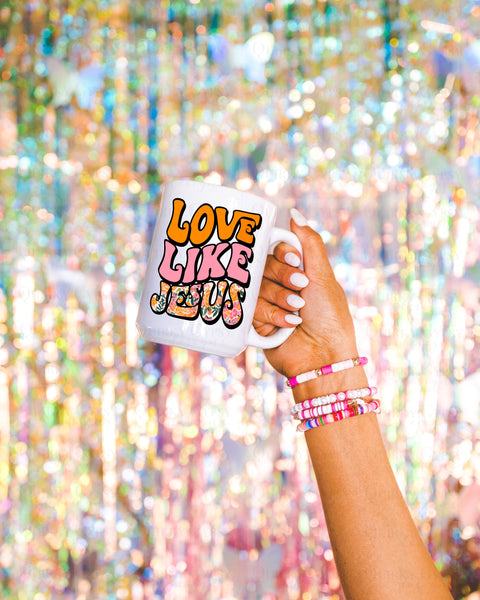 Love Like Jesus Orange 12 oz Coffee Mug