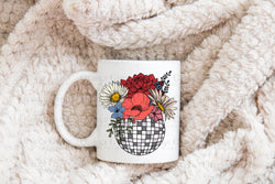 Disco Flowers 12 oz Coffee Mug