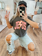 Pink and Orange Jesus Tee